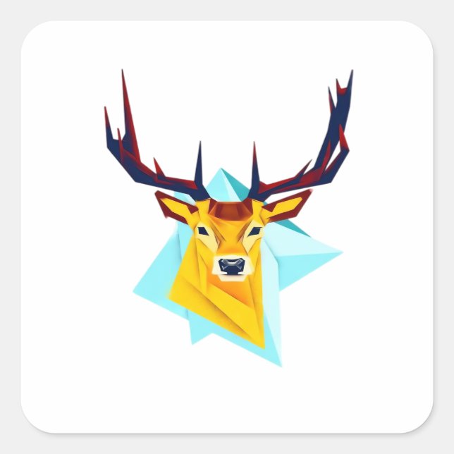 Oh Deer Minimal Rustic Style  Square Sticker (Front)