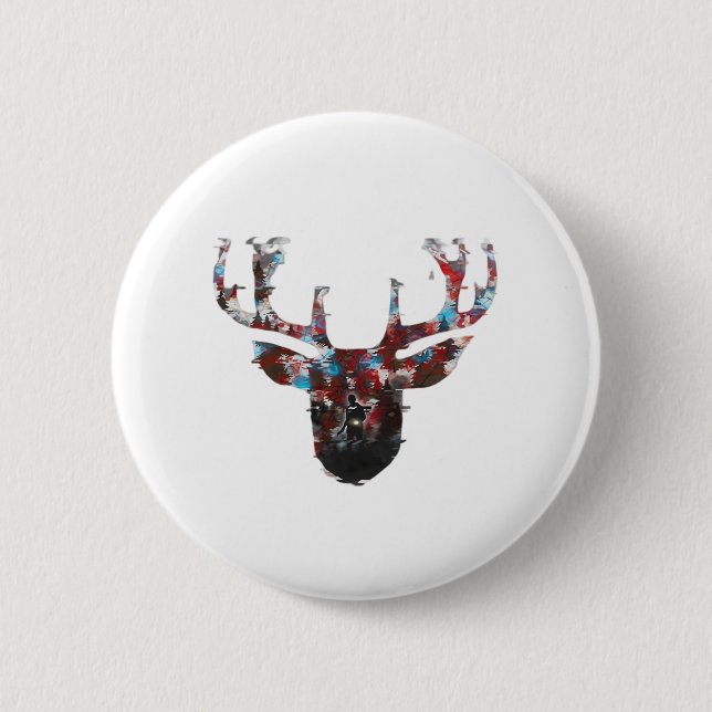 Oh Deer Minimal Style  Button (Front)