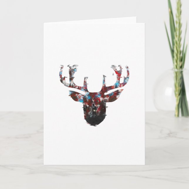 Oh Deer Minimal Style Folded Greeting Card (Front)
