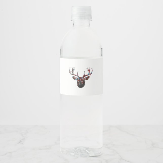 Oh Deer Minimal Style  Water Bottle Label (Front)