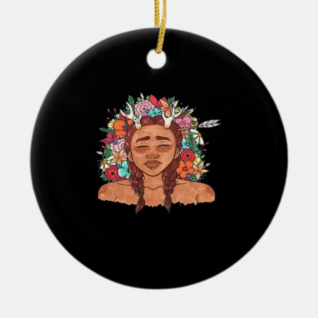 Oh Deer Modern Aesthetic Ceramic Ornament (Front)