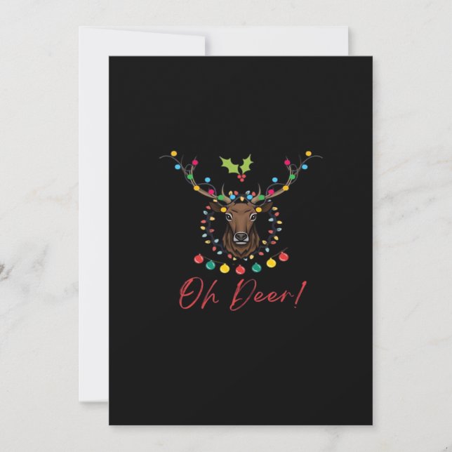 Oh Deer Modern Aesthetic Holiday Card (Front)