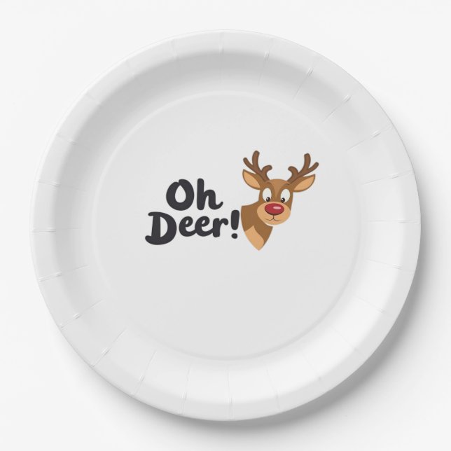 Oh Deer Modern Aesthetic Style  Paper Plates (Front)
