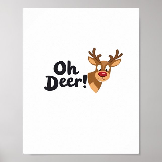 Oh Deer Modern Aesthetic Style  Poster (Front)