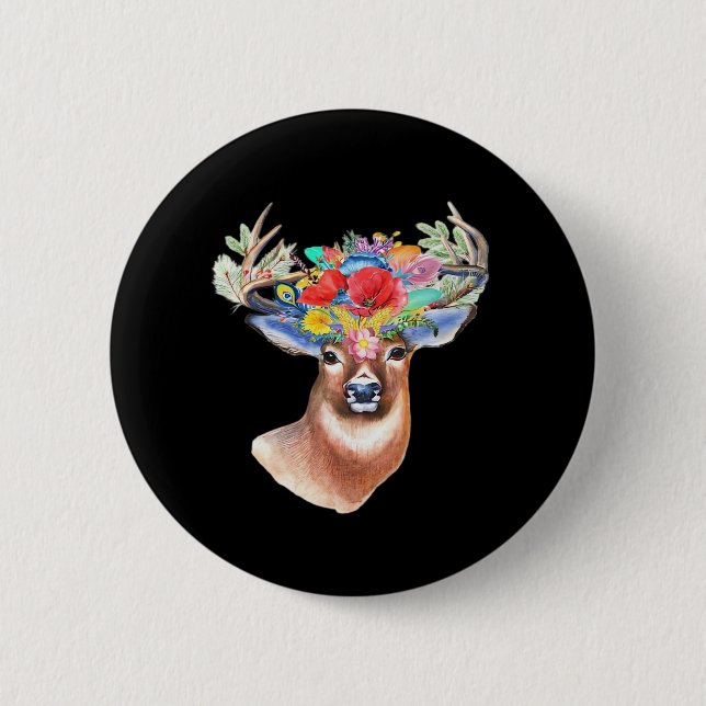 Oh Deer Modern Artistic Style  Button (Front)