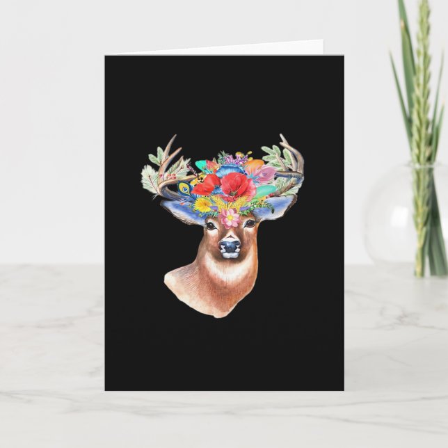 Oh Deer Modern Artistic Style Folded Greeting Card (Front)