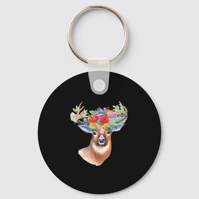 Oh Deer Modern Artistic Style Keychain (Front)