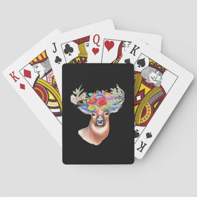 Oh Deer Modern Artistic Style  Poker Cards (Back)