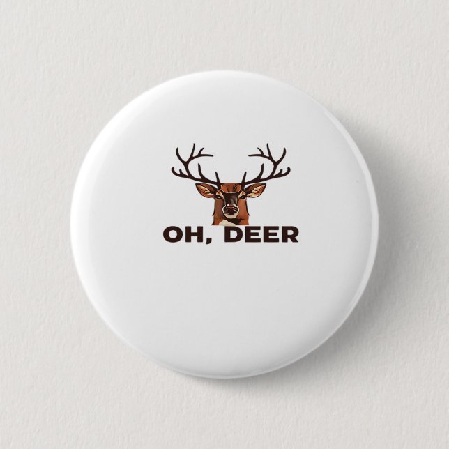 Oh Deer Modern Clean Design  Button (Front)
