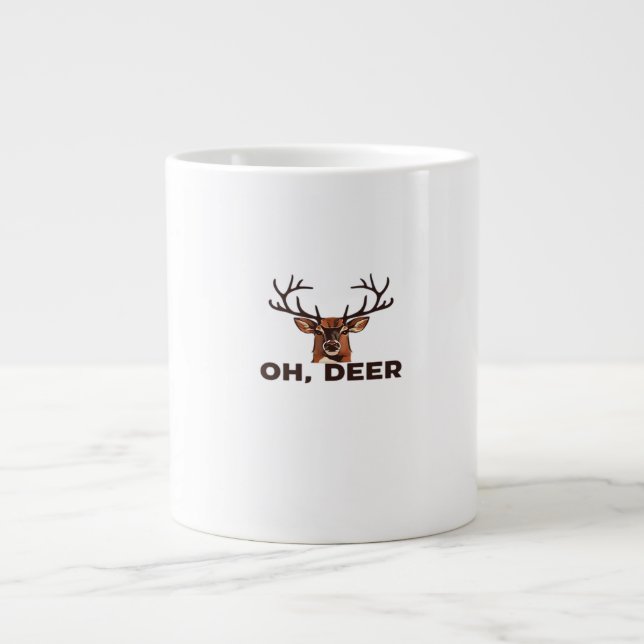 Oh Deer Modern Clean Design  Giant Coffee Mug (Front)