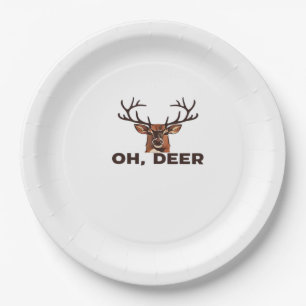 Oh Deer Modern Clean Design  Paper Plates