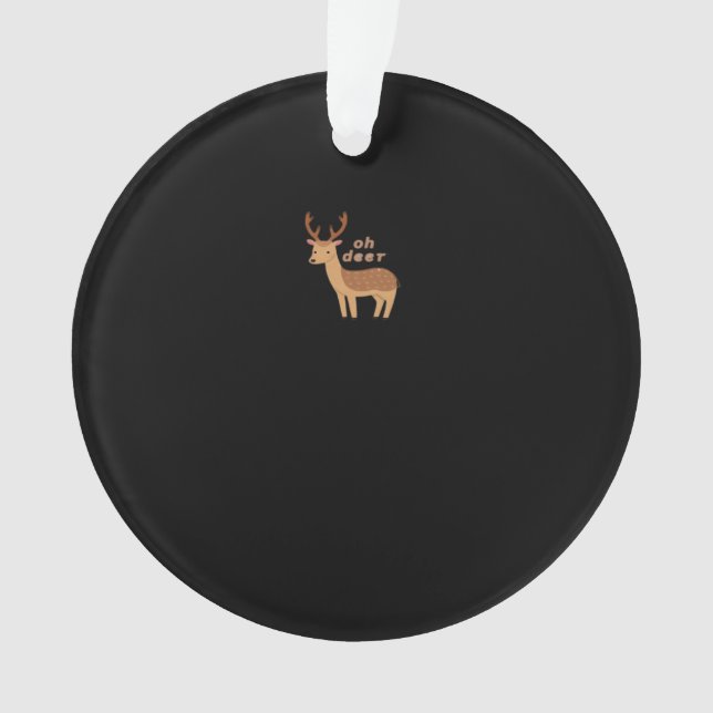 Oh Deer Oh Dear Retro Classic Style Ornament (Front)