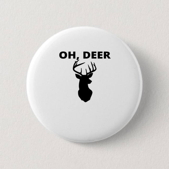 Oh Deer Oh Dear Whimsical Art Style  Button (Front)