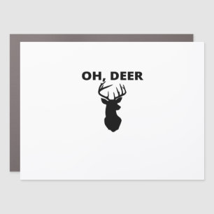 Oh Deer Oh Dear Whimsical Art Style Car Magnet