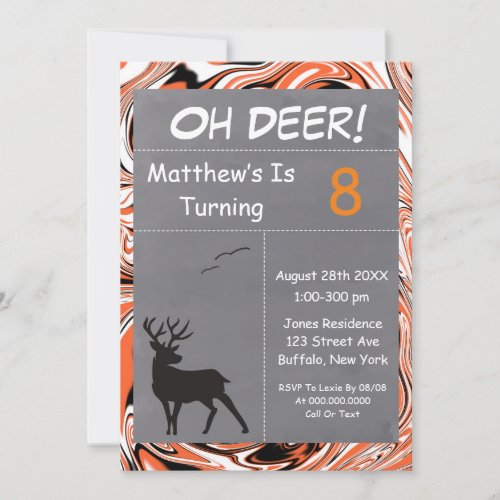Oh Deer Orange Camouflage Birthday Party 