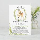 Oh Deer Our Little Buck Is Almost Here Baby Shower Invitation | Zazzle
