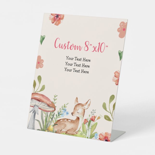 Oh Deer Party Decorations Custom Text Pedestal Sign (Front)