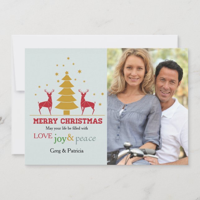 Oh Deer Photo Holiday Card (Front)