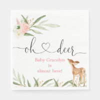 Oh deer pink gold greenery deer baby shower