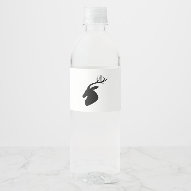 Oh Deer Pun Creative Style  Water Bottle Label (Front)
