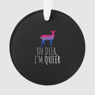Oh Deer Queer Bisexual Pride Gay LAcrylic Ornament