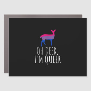 Oh Deer Queer Bisexual Pride Gay Lesbian Design Car Magnet