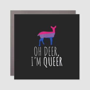 Oh Deer Queer Bisexual Pride Gay Lesbian Design Car Magnet