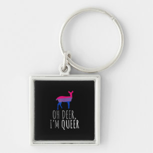 Oh Deer Queer Bisexual Pride Gay Lesbian Design Keychain
