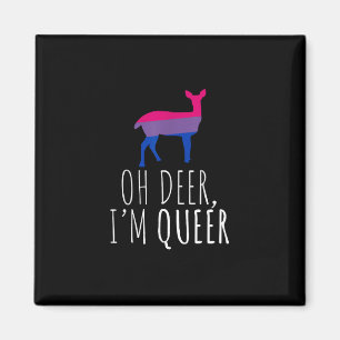 Oh Deer Queer Bisexual Pride Gay Lesbian Design Magnet