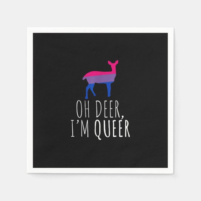 Oh Deer Queer Bisexual Pride Gay Lesbian Design  Napkins (Front)
