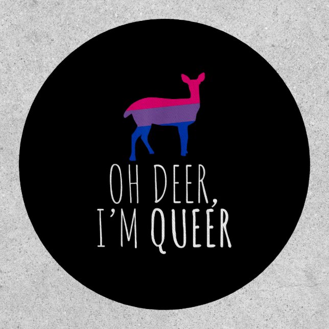 Oh Deer Queer Bisexual Pride Gay Lesbian Design  Patch (Front)
