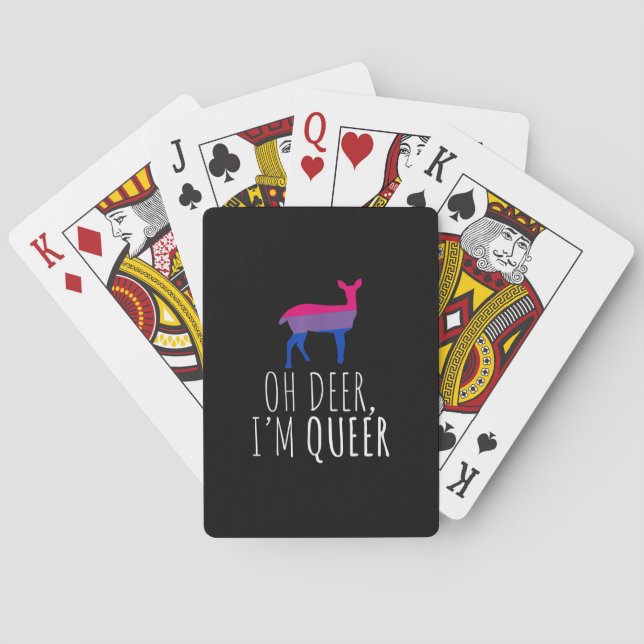 Oh Deer Queer Bisexual Pride Gay Lesbian Design  Poker Cards (Back)