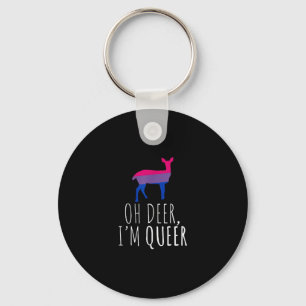 Oh Deer Queer Bisexual Pride Gay Lesbian DKeychain Keychain