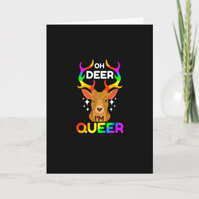 Oh Deer Queer Creative Modern Style Card (Front)