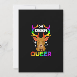Oh Deer Queer Funny LGBTQ Pride AFlat Holiday Card