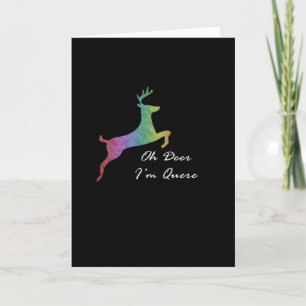 Oh Deer Queer Funny Pun LGBT PFolded Greeting Card