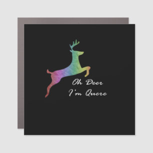 Oh Deer Queer Funny Pun LGBT Pride Celebration Car Magnet