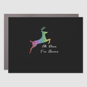 Oh Deer Queer Funny Pun LGBT Pride Celebration Car Magnet