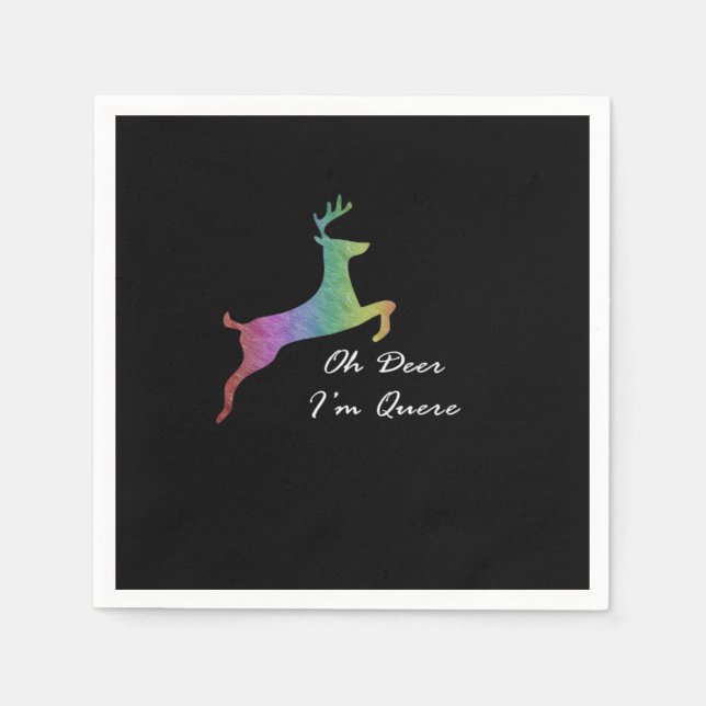 Oh Deer Queer Funny Pun LGBT Pride Celebration  Napkins (Front)