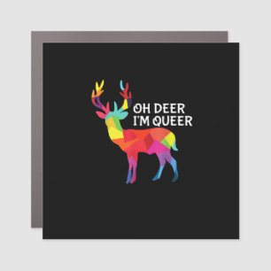 Oh Deer Queer Funny Pun LGBT Pride Design Car Magnet