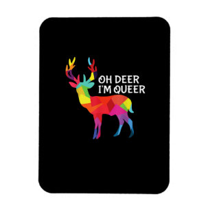 Oh Deer Queer Funny Pun LGBT Pride Design Magnet