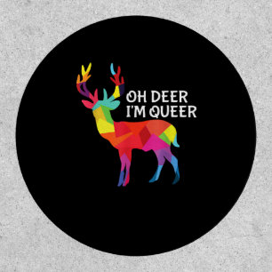 Oh Deer Queer Funny Pun LGBT Pride Design Patch