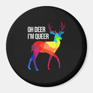 Oh Deer Queer LGBT Pride Celebration Design Magnet