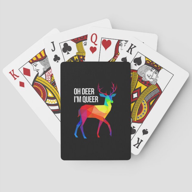 Oh Deer Queer LGBT Pride Celebration Design  Poker Cards (Back)