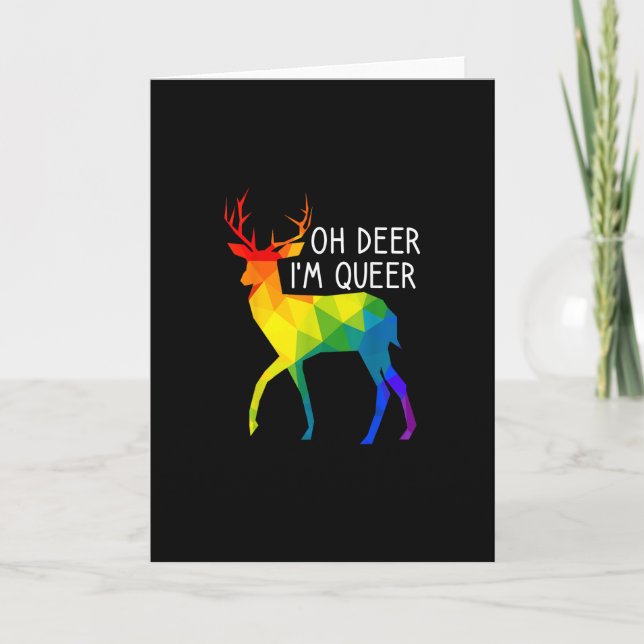 Oh Deer Queer LGBTQ Pride Celebration Month Card (Front)