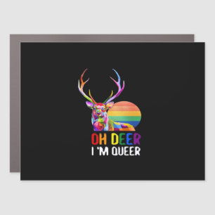 Oh Deer Queer Minimal Modern Style Car Magnet