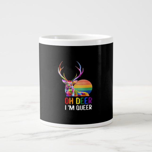 Oh Deer Queer Minimal Modern Style  Giant Coffee Mug (Front)