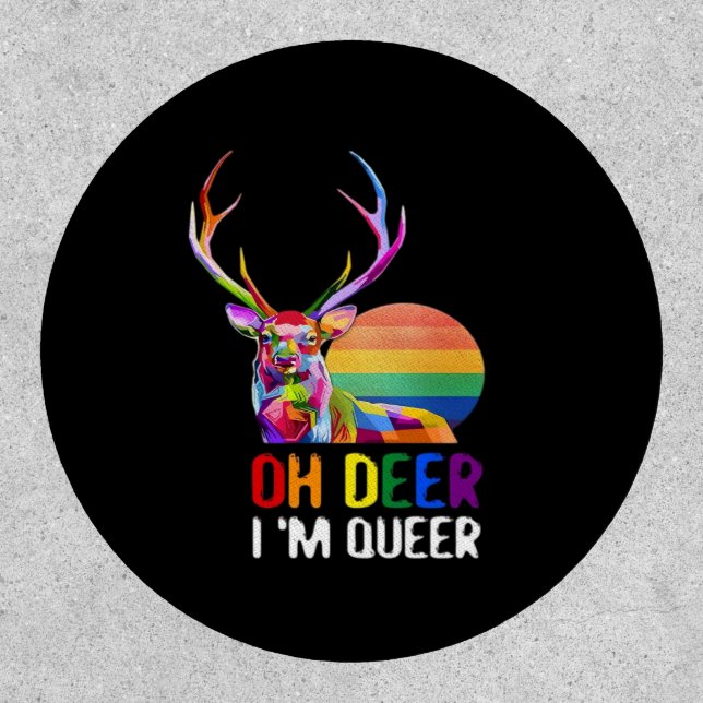 Oh Deer Queer Minimal Modern Style  Patch (Front)