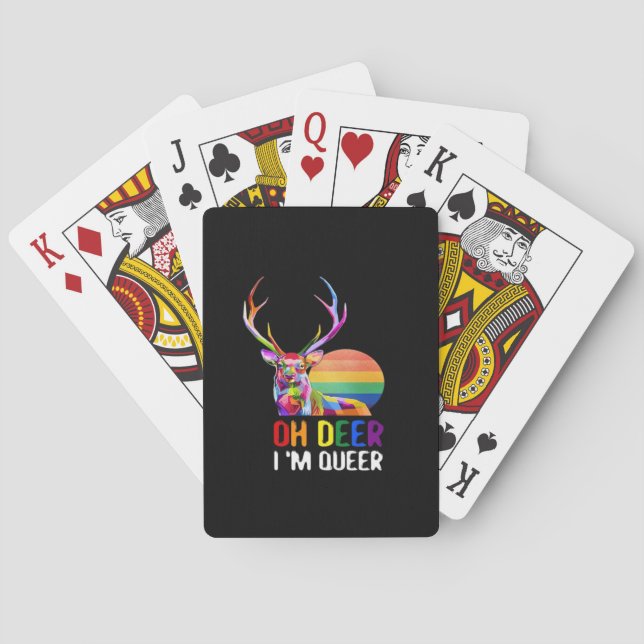 Oh Deer Queer Minimal Modern Style  Poker Cards (Back)