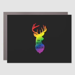 Oh Deer Queer Pride Celebration Funny LGBT Gift Car Magnet